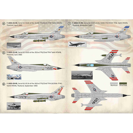 Silver F-105D Thunderchiefs in the Vietnam War 72-352 Scale 1/72