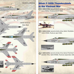 Silver F-105D Thunderchiefs in the Vietnam War Part-1 48-150 Scale 1/48