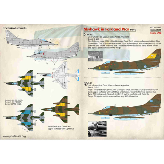 Skyhawk in Falkland War Part 2 72-440 Scale 1/72