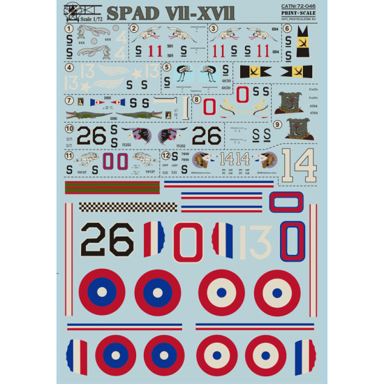 Spad Vll-XVll 72-046 Scale 1/72
