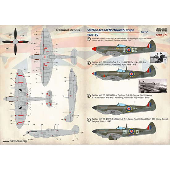 Spitfire Aces of Northwest Europe 1944-45 Part 2 72-386 Scale 1/72