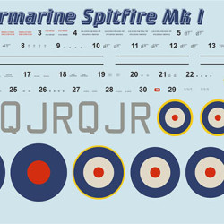 Supermarin Spitfire Mk.1 mask + decals PSM72001 Scale 1/72