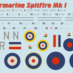 Supermarin Spitfire Mk.1 mask + decals PSM72002 Scale 1/72