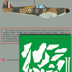 Supermarin Spitfire Mk.1 mask + decals PSM72003 Scale 1/72