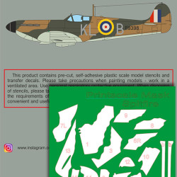 Supermarin Spitfire Mk.1 mask + decals PSM72004 Scale 1/72