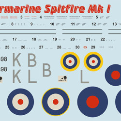 Supermarin Spitfire Mk.1 mask + decals PSM72004 Scale 1/72