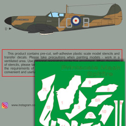 Supermarin Spitfire Mk.1 mask + decals PSM72005 Scale 1/72