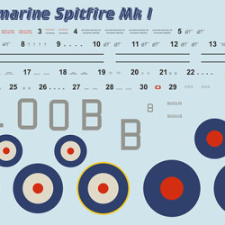 Supermarin Spitfire Mk.1 mask + decals PSM72005 Scale 1/72