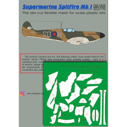 Supermarin Spitfire Mk.1 mask + decals PSM72006 Scale 1/72