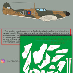 Supermarin Spitfire Mk.1 mask + decals PSM72006 Scale 1/72