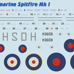 Supermarin Spitfire Mk.1 mask + decals PSM72006 Scale 1/72