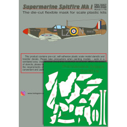 Supermarin Spitfire Mk.1 mask + decals PSM72007 Scale 1/72