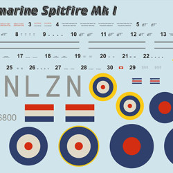 Supermarin Spitfire Mk.1 mask + decals PSM72007 Scale 1/72