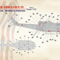 UH-1 Air Ambulance in Vietnam War. Technical Stencils 32-032 Scale 1/32