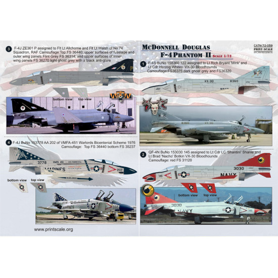 US NAVY F-4 Phantom Mig Killers Part 2 72-059 Scale 1/72