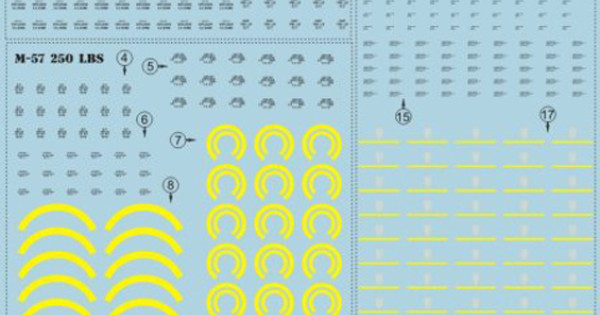 US WW2 Korea Bomb & Rocket Markings - Printscale.org, Scale: 1/48