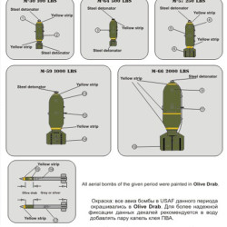 US WW 2 Korea bomb & rocket markings 72-001 Scale 1/72