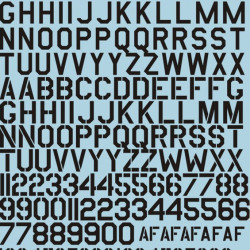 USAF Modern stencil letters & numbers. Black 32-003 Scale 1/32