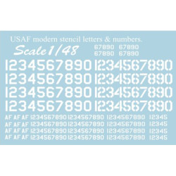 USAF modern stencil letters & numbers. White 48-003 Scale 1/48