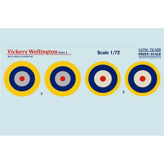 Vickers Wellington Part-1 72-335 Scale 1/72