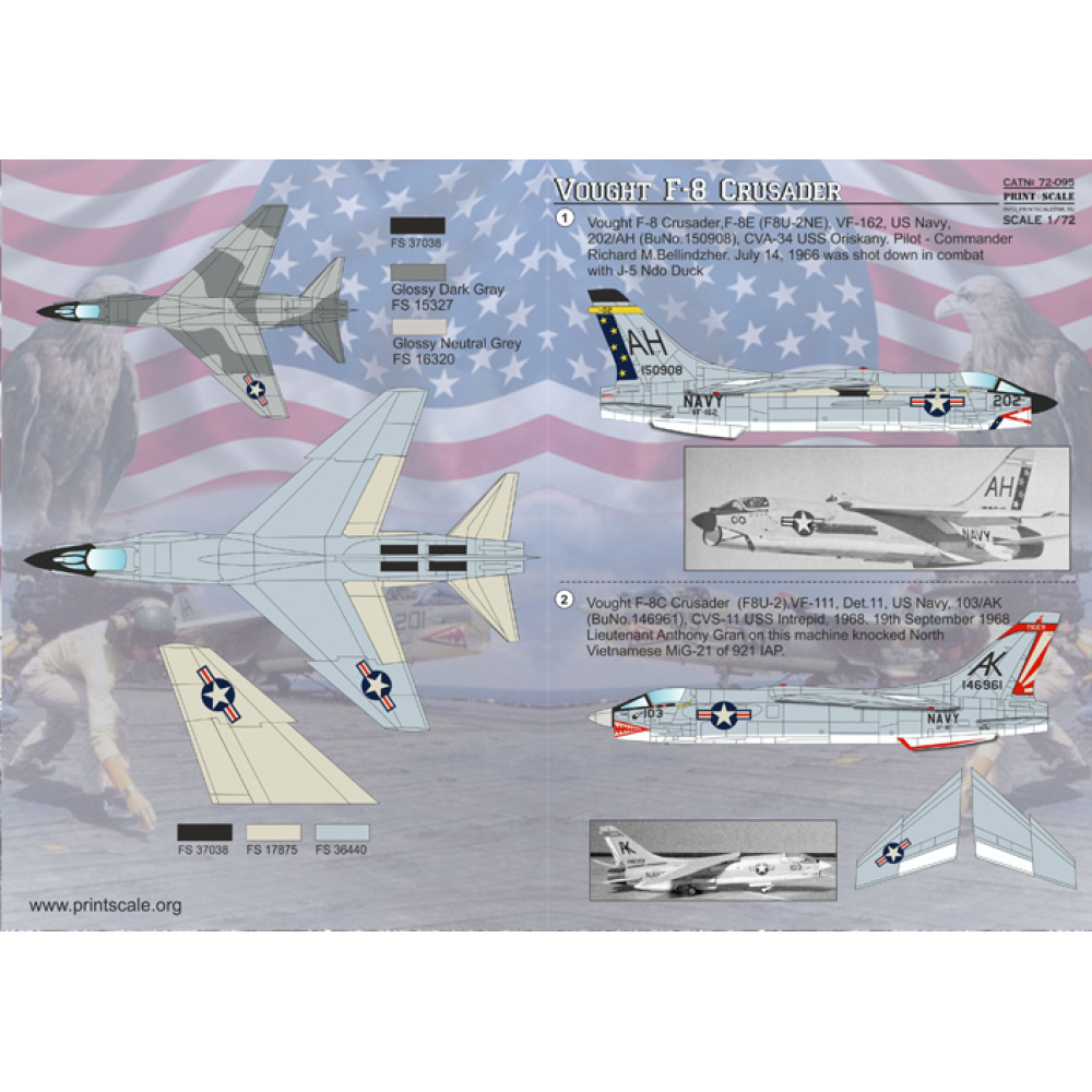 Vought F-8 Crusader Scale Model Kit - 72-095 | Vought F-8 Crusader with ...