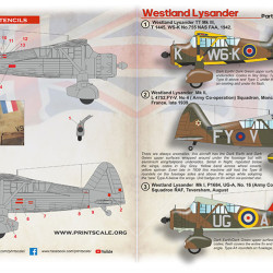 Westland Lysander Part 2 72-480 Scale 1/72