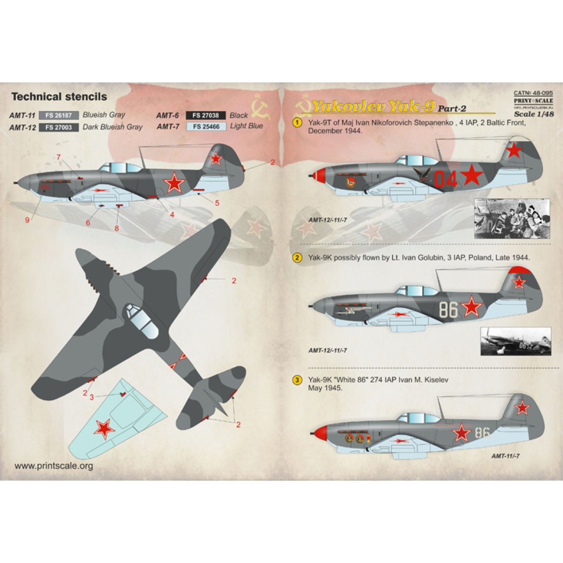 Buy Yak-9K Part-2 / 48-095 on Printscale.org, Scale: 1/48